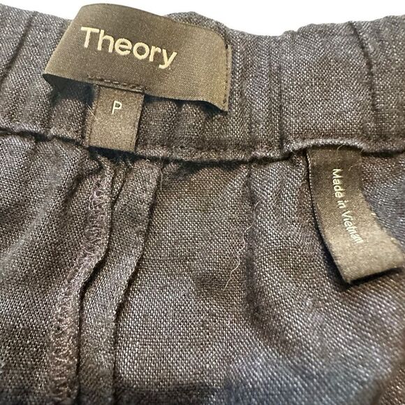 Theory Navy Easy Cargo linen slim fit pull on drawstring pant size 0 - Picture 5 of 10